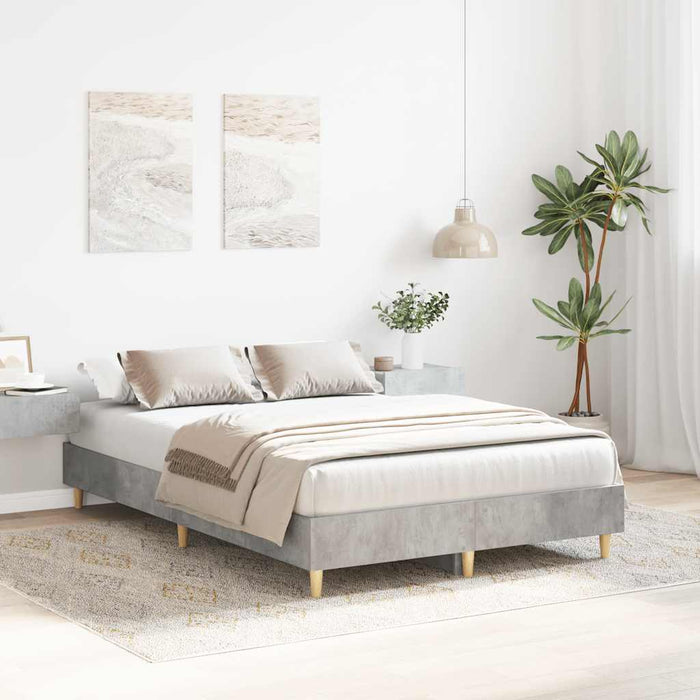 Bed Frame No Mattress Concrete Grey 120x200 cm Engineered Wood