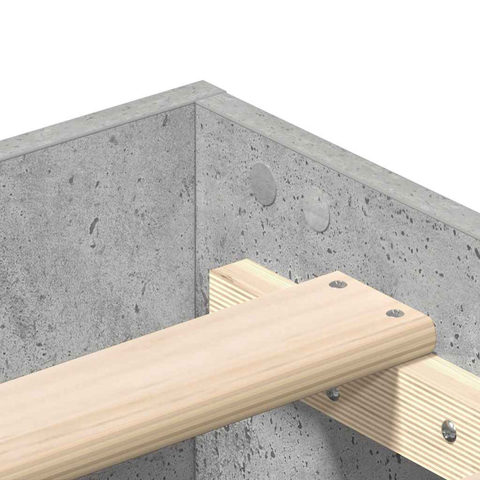 Bed Frame No Mattress Concrete Grey 120x200 cm Engineered Wood