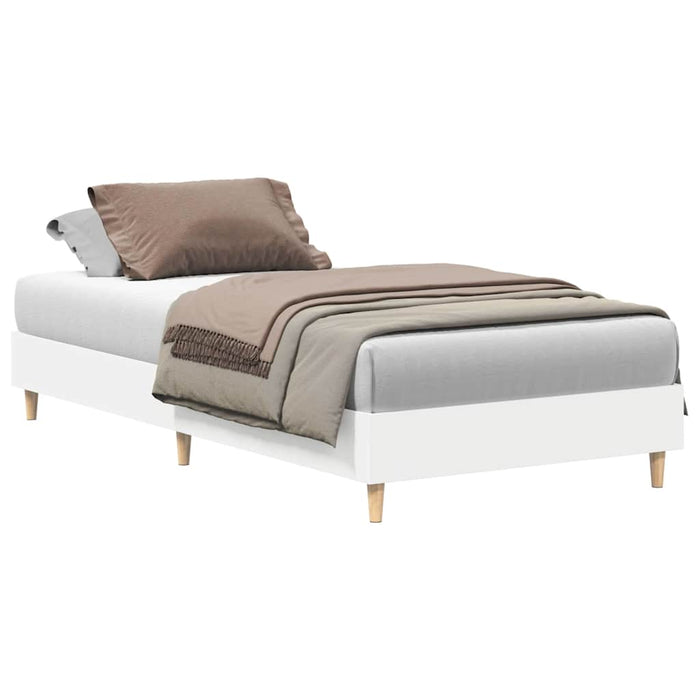 Bed Frame No Mattress White 100x200 cm Engineered Wood