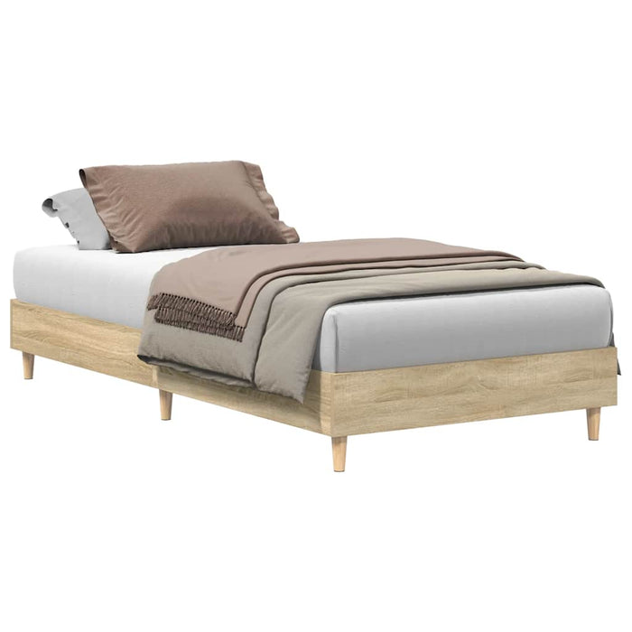 Bed Frame No Mattress Sonoma Oak 90x190 cm Single Engineered Wood