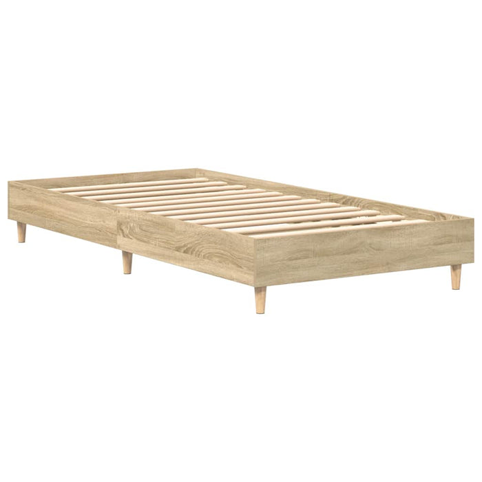 Bed Frame No Mattress Sonoma Oak 90x190 cm Single Engineered Wood