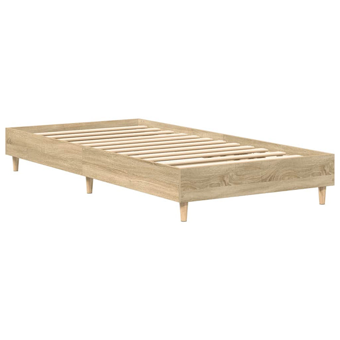 Bed Frame No Mattress Sonoma Oak 90x190 cm Single Engineered Wood