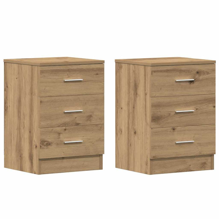 Bedside Cabinets 2 pcs Artisan Oak 38x35x55 cm Engineered Wood