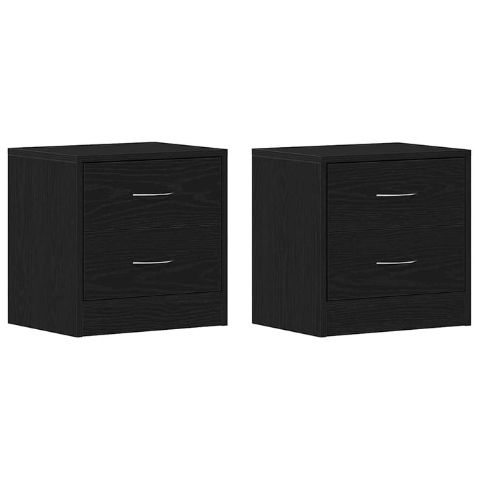 Bedside Cabinets 2 pcs Black Oak 40x30x40 cm Engineered Wood