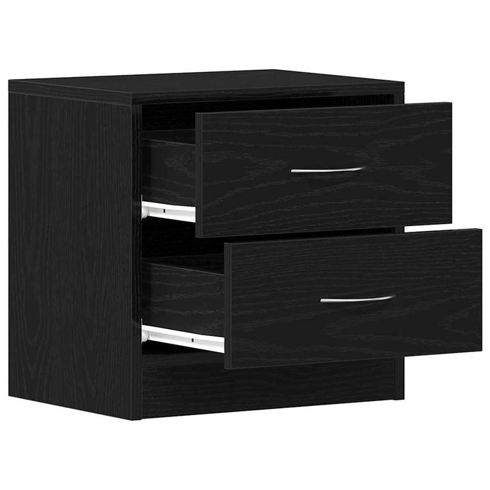 Bedside Cabinets 2 pcs Black Oak 40x30x40 cm Engineered Wood