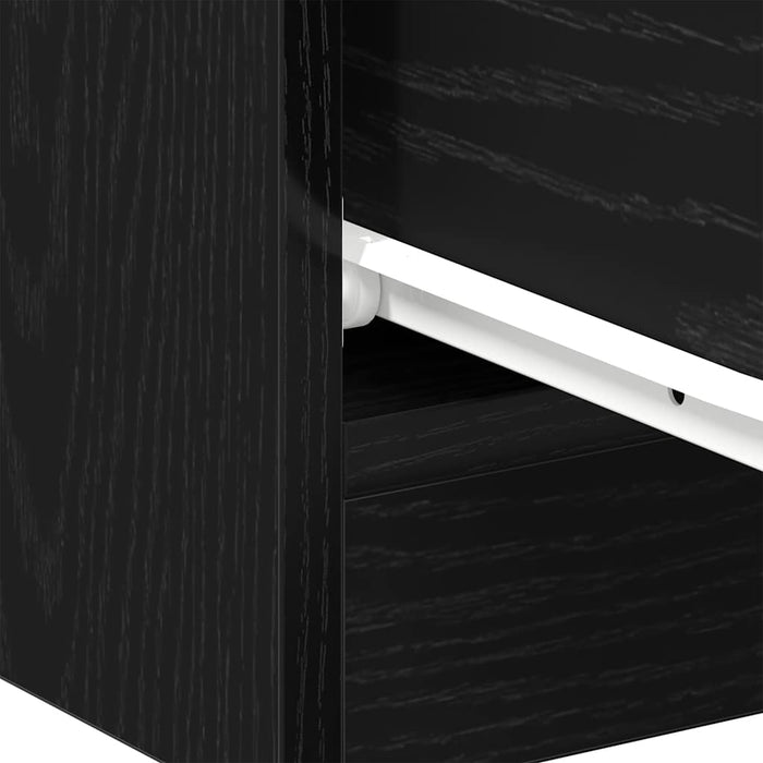 Bedside Cabinets 2 pcs Black Oak 40x30x40 cm Engineered Wood