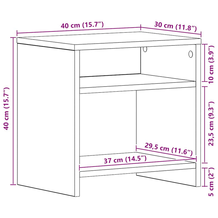 Noptiera 2 bucati Stejar Negru 40x30x40 cm Lemn Cosinat