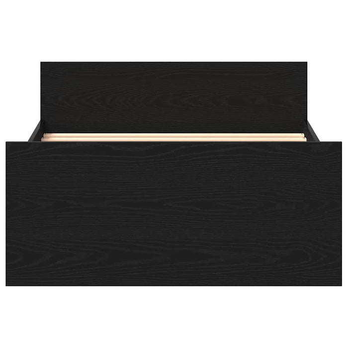 Bed Frame without Mattress Black Oak 90x200 cm Engineered Wood