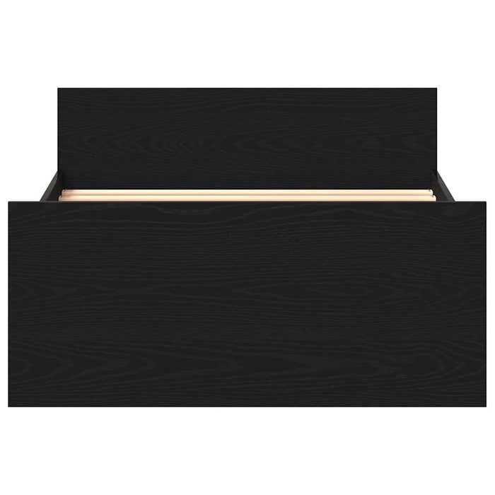 Bed Frame without Mattress Black Oak 100x200 cm Engineered Wood