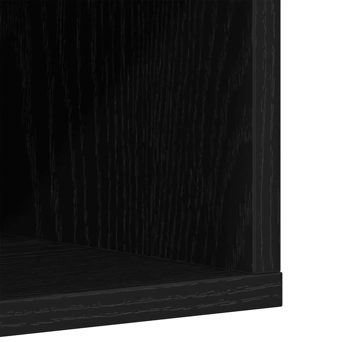 Shoe Cabinet Black Oak 54x34x183 cm Engineered Wood