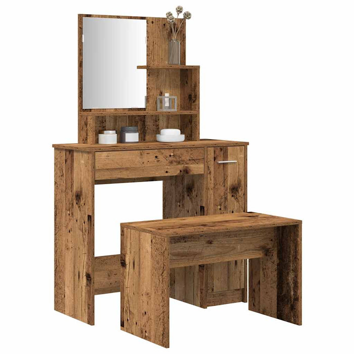 Dressing Table Set Old Wood Engineered Wood