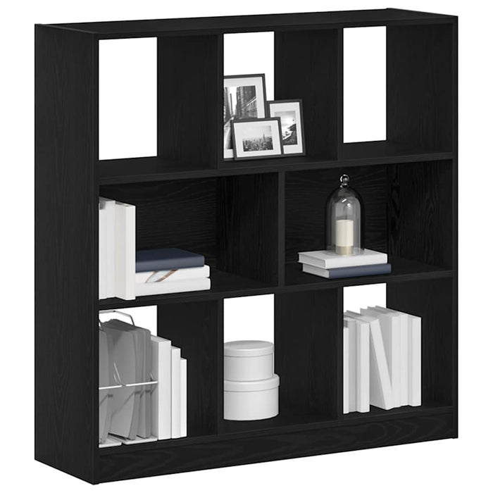 Book Cabinet Black Oak 97.5x29.5x100 cm Engineered Wood