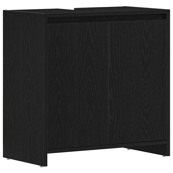 Bathroom Cabinet Black Oak 60x33x61 cm Engineered Wood