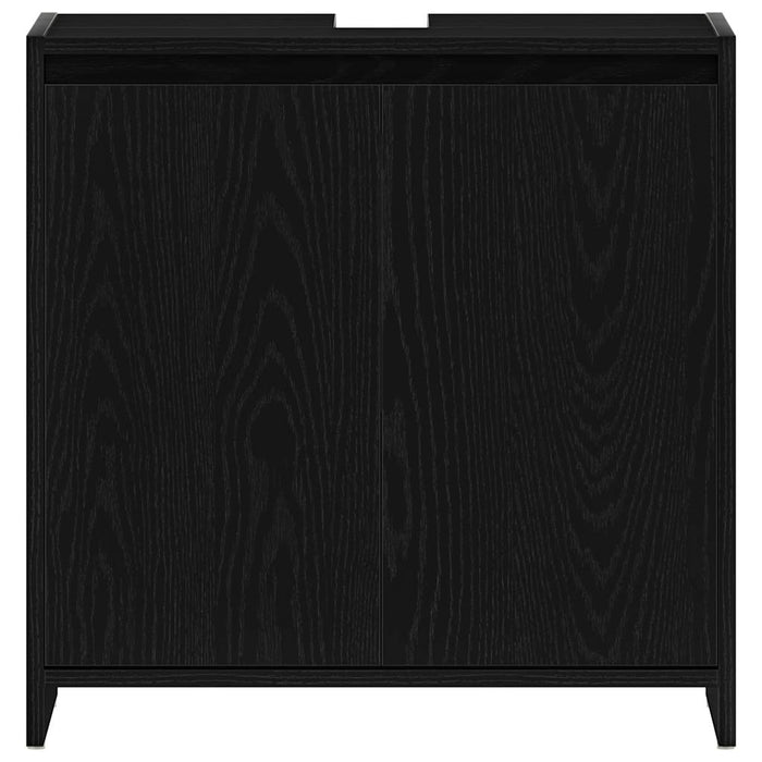 Bathroom Cabinet Black Oak 60x33x61 cm Engineered Wood