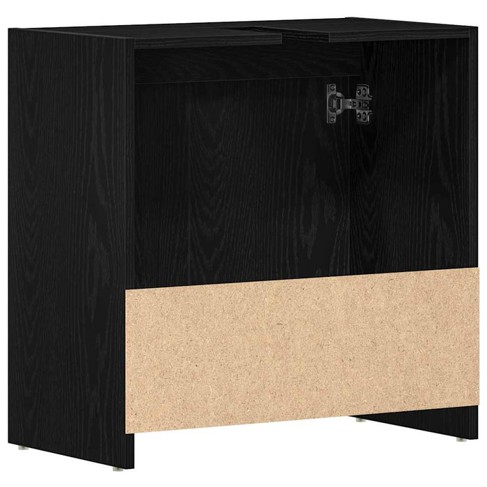 Bathroom Cabinet Black Oak 60x33x61 cm Engineered Wood