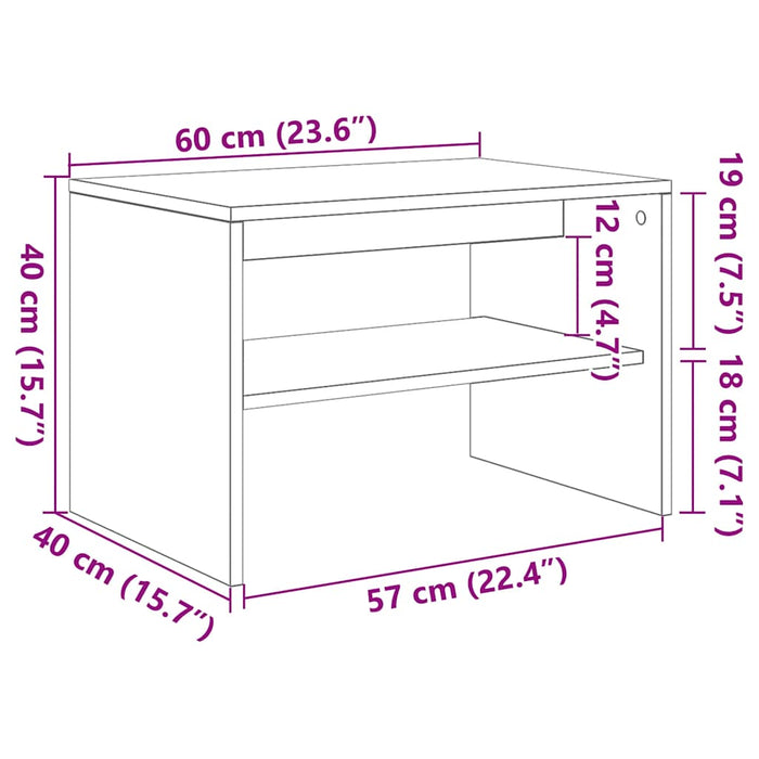 ТВ Шкаф Кафяв Дъб 60x40x40 см Инженерно дърво