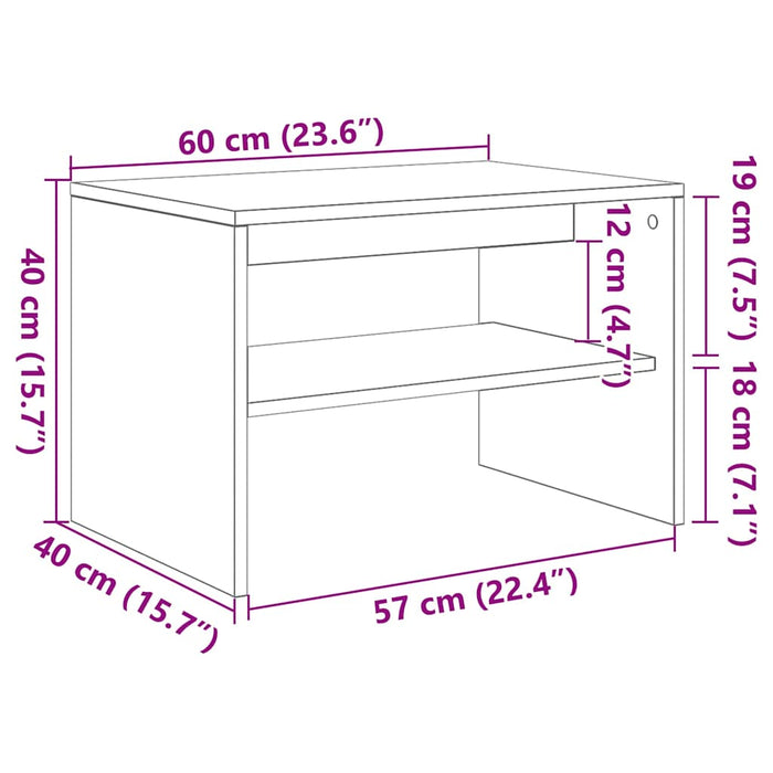 TV Cabinet Old Wood 60x40x40 cm Engineered Wood