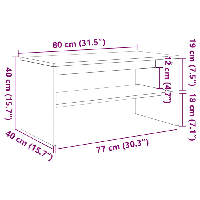 TV Cabinet Grey Sonoma 80x40x40 cm Engineered Wood