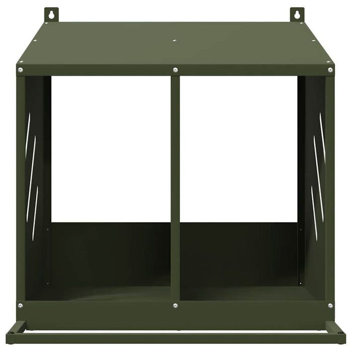 Chicken Nesting Box with 2 Compartments Olive Green Metal