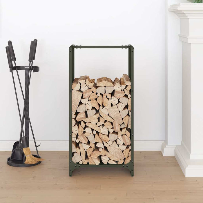 Firewood Rack Olive Green 40x30x80 cm Cold-rolled steel