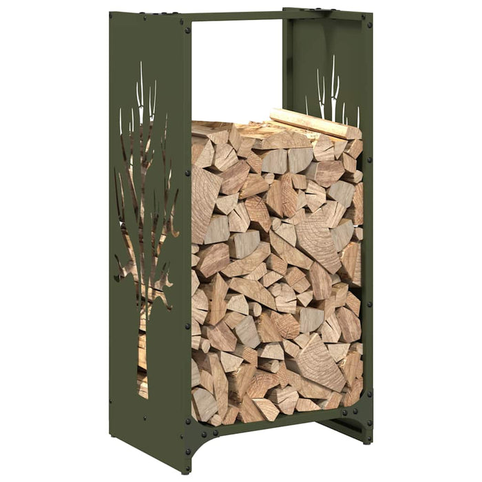 Firewood Rack Olive Green 40x30x80 cm Cold-rolled steel