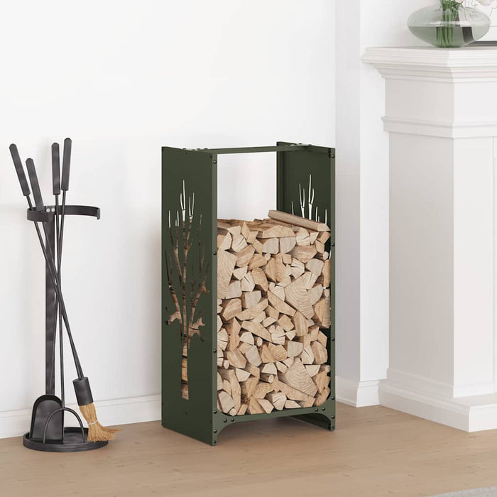 Firewood Rack Olive Green 40x30x80 cm Cold-rolled steel