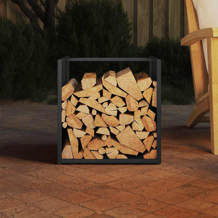 Firewood Rack Black 40x40x40 cm Cold-rolled steel