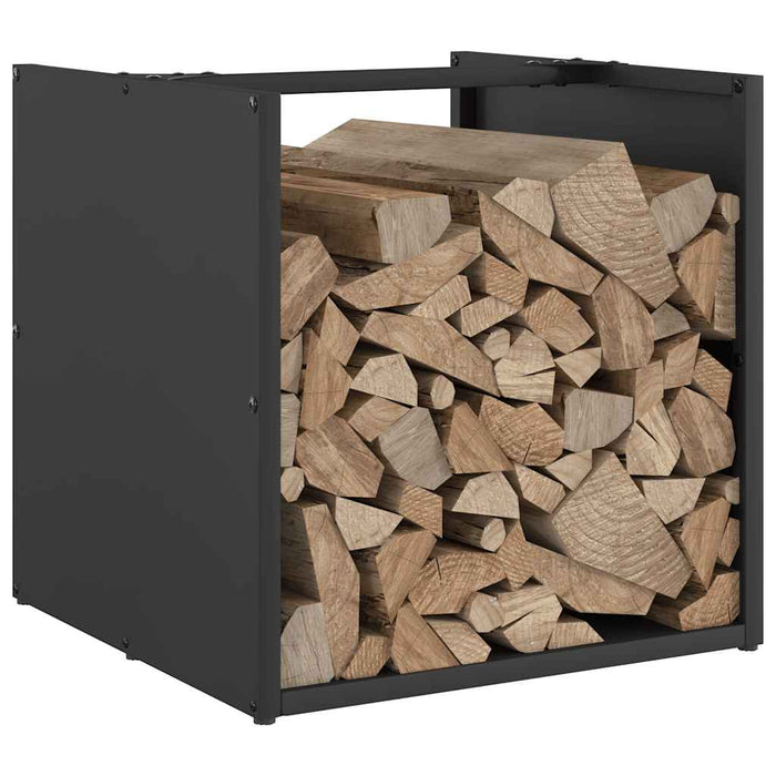 Firewood Rack Black 40x40x40 cm Cold-rolled steel