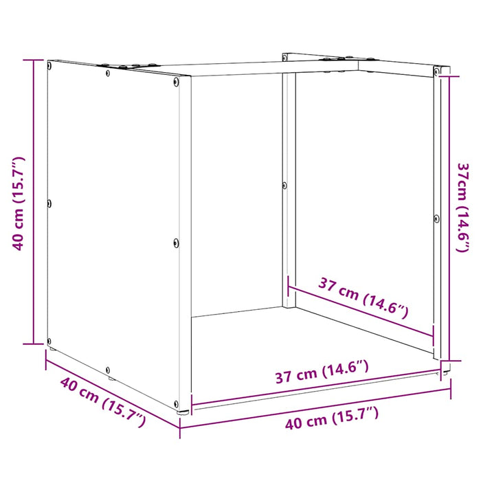 Firewood Rack Black 40x40x40 cm Cold-rolled steel