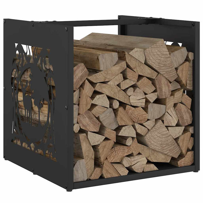 Firewood Rack Black 40x40x40 cm Cold-rolled steel