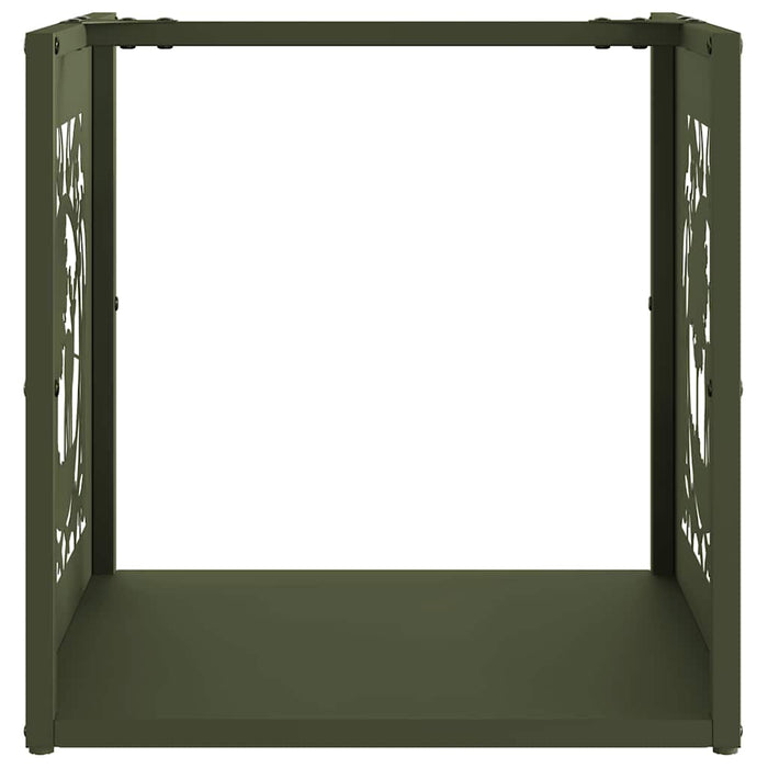 Firewood Rack Olive Green 40x40x40 cm Cold-rolled steel