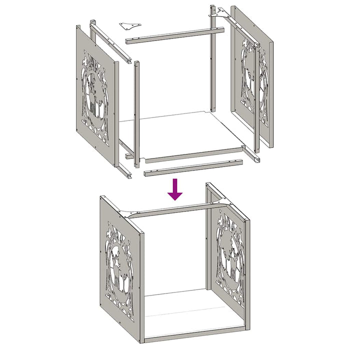 Firewood Rack Olive Green 40x40x40 cm Cold-rolled steel