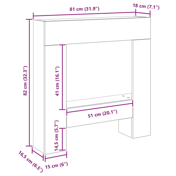 Îmbrăcăminte pentru șemineu Stejar negru 81x18x82 cm Lemn prelucrat