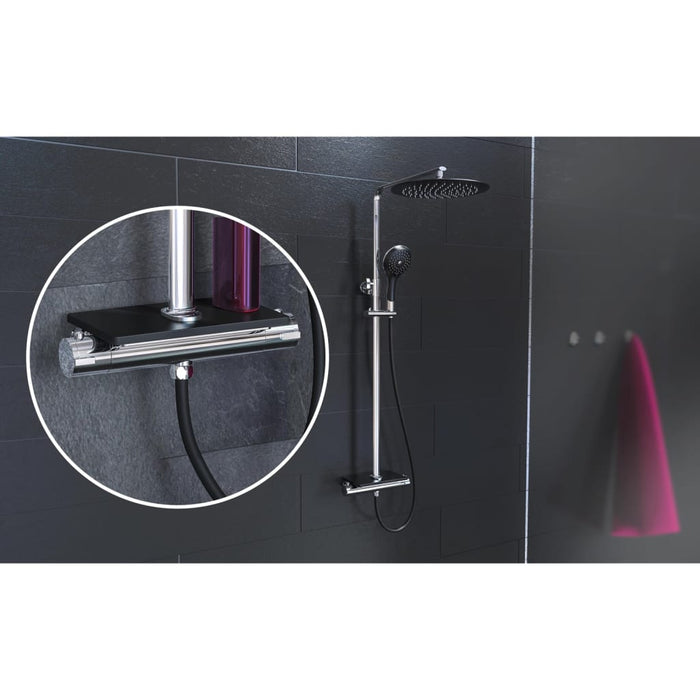 EISL Overhead Shower Set with Thermostatic Mixer GRANDE VITA Chrome-black