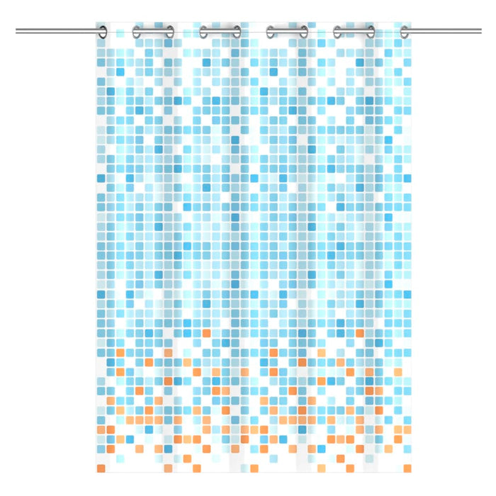 EISL Shower Curtain with Blue-Orange Mosaic 200x180x0.2 cm